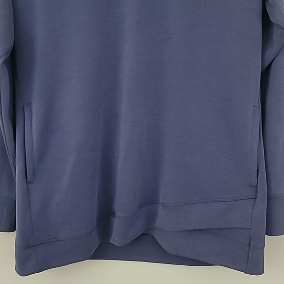 SAGE Collective Blue Long Sleeve Oversized Crew Neck Top with Pockets.Size Small - Picture 4 of 9